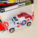 2002 Matchbox CHASE de Edición Limitada 1/10,000 50th Anniversary Ultimate Rescue Hummer blanco con Apertura de Compuerta
