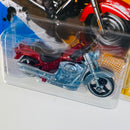 2012 Hot Wheels New Models Harley Davidson Fat Boy rojo metálico MC3 base ZAMAC Primera Edición