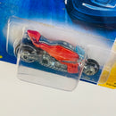 2008 Hot Wheels New Models Canyon Carver naranja metálico MC3 base ZAMAC Primera Edición - Detalle Tarjeta