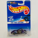 1997 Hot Wheels First Editions Scorchin' Scooter morado metálico MC3 base ZAMAC Primera Edición