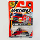 2002 Matchbox 50th Anniversary Built It Right! Road Roller Paver rojo con Rodillo Móvil