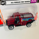 2002 Matchbox Kids Cars of the Year All Terrain Fire Tanker rojo Bombero Primera Edición
