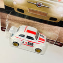 2017 Hot Wheels Premium Car Culture Air Cooled 60s Fiat 500D Modificado blanco Llantas de Goma RR base ZAMAC Primera Edición
