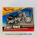 2008 Hot Wheels Motorcycles 1:18 Street Power Rollin Thunder - Escala 1:18 - Detalle Caja