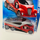 2009 Hot Wheels Racing Cabbin Fever rojo con flamas PR5