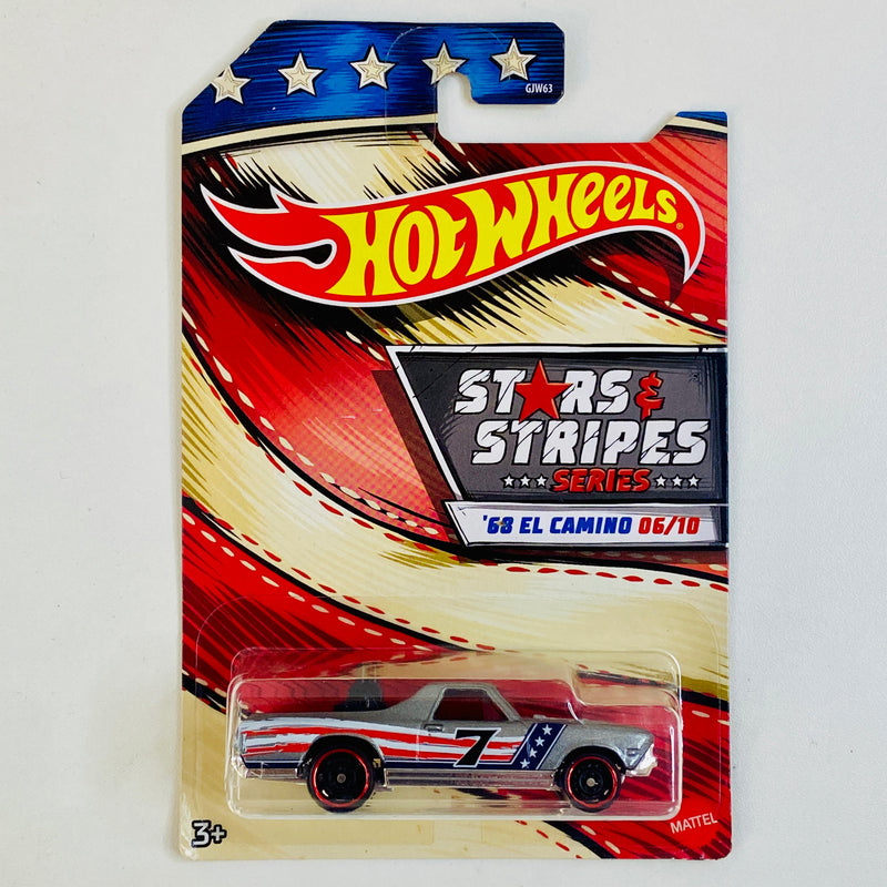 2020 Hot Wheels Walmart Exclusive Stars & Stripes 68 El Camino Chevrolet plata metálico ST8 - Detalle Burbuja
