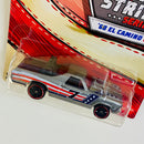 2020 Hot Wheels Walmart Exclusive Stars & Stripes 68 El Camino Chevrolet plata metálico ST8 - Detalle Burbuja
