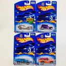 2002 Hot Wheels Red Lines Series Colección Set de 4 - 32 Ford Lil' Coffin The Demon, Classic 32 Ford Vicky, Side Kick, Chevy Nomad