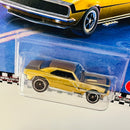 2020 Hot Wheels Premium Boulevard 67 Camaro Chevrolet dorado metálico Llantas de Goma RR base ZAMAC