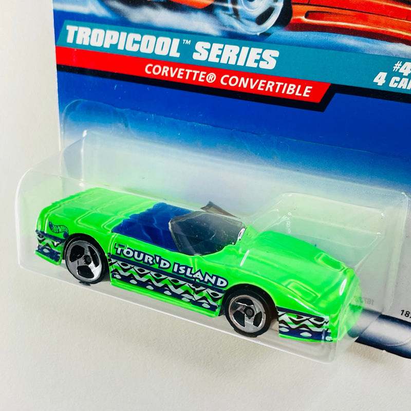 1998 Hot Wheels Tropicool Series Corvette Convertible verde 3SP Tarjeta Auto Rojo