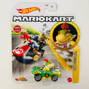 2021 Hot Wheels Mario Kart Bowser Jr Flame Flyer verde con flamas MK Base Metal