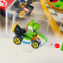 2026 Hot Wheels Mario Kart Yoshi Standard Kart verde con blanco MK Base Metal