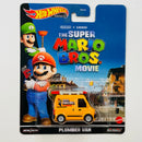 2023 Hot Wheels Premium Entertainment Nintendo The Super Mario Bros Movie Plumber Van naranja Llantas de Goma RR