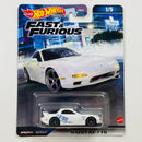 2023 Hot Wheels Premium Fast & Furious Rápidos y Furiosos Mazda RX-7 FD blanco Llantas de Goma RR