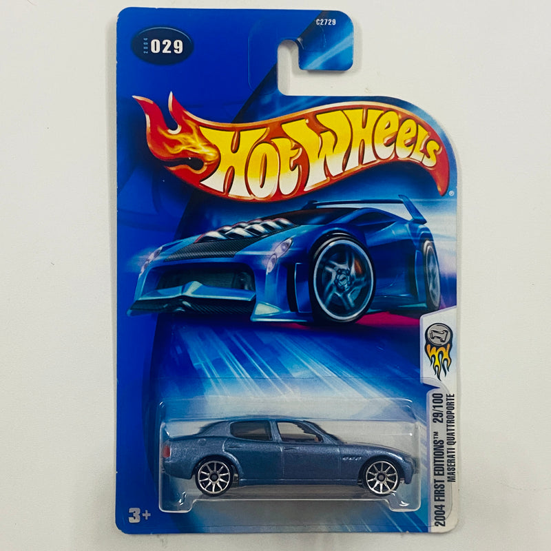 2004 Hot Wheels First Editions Maserati Quattroporte 029 azul acero metálico LW Primera Edición