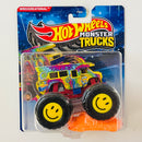 2025 Hot Wheels Monster Trucks HWMT Back to Basics Wreckreational amarillo multicolor MT con Auto Aplastable