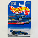 2000 Hot Wheels Mad Maniax Series Hot Wheels 500 azul Goodyear 7SP base ZAMAC