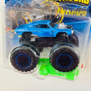 2025 Hot Wheels Monster Trucks 1970 Dodge Charger R/T azul MT con Auto Aplastable