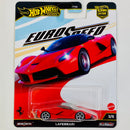 2025 Hot Wheels Car Culture Eurospeed Ferrari LaFerrari rojo Llantas de Goma RR