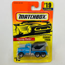 1997 Matchbox Moving Parts Peterbilt Cement Truck 19 celeste con negro