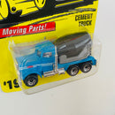 1997 Matchbox Moving Parts Peterbilt Cement Truck 19 celeste con negro
