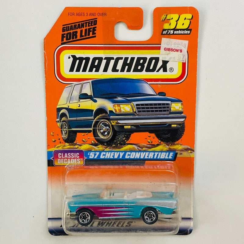 1998 Matchbox Classic Decades 57 Chevy Convertible 36 turquesa