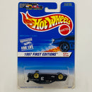 1997 Hot Wheels ERROR de FÁBRICA First Editions Mercedes C Class negro LW Primera Edición - Mirando hacia Abajo