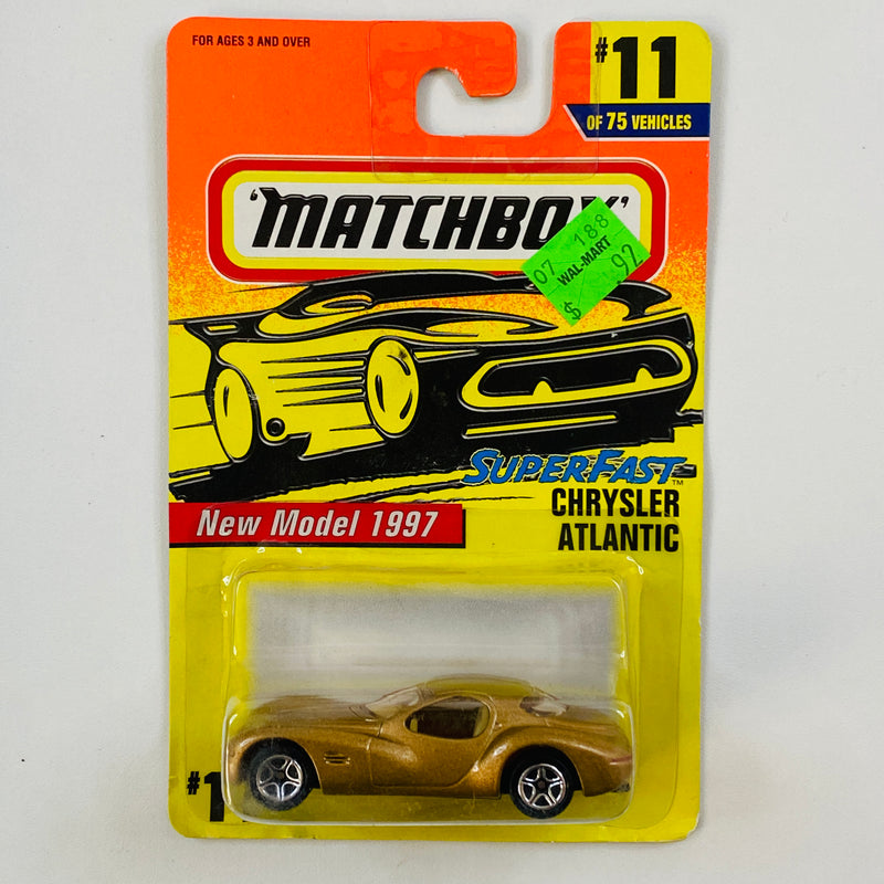 1996 Matchbox Super Fast Chrysler Atlantic 11 dorado Primera Edición