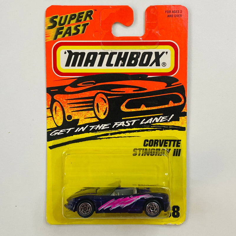 1997 Matchbox Super Fast Corvette Stingray III 38 morado oscuro