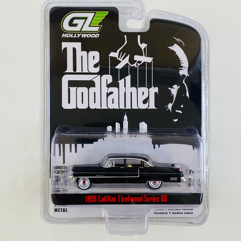 2025 Greenlight Hollywood The Godfather El Padrino 1955 Cadillac Fleetwood Series 60 negro Llantas de Goma