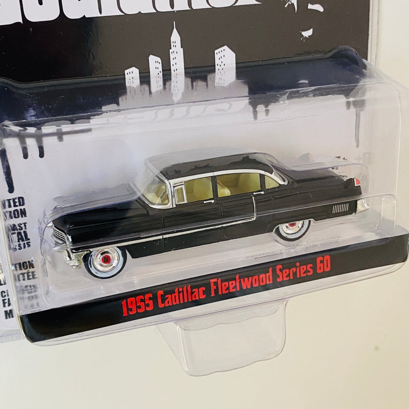 2025 Greenlight Hollywood The Godfather El Padrino 1955 Cadillac Fleetwood Series 60 negro Llantas de Goma