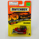 1996 Matchbox Moving Parts Caterpillar D9 Tractor Bulldozer 64 rojo con gris