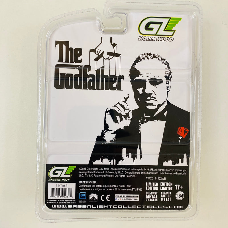 2025 Greenlight Hollywood The Godfather El Padrino 1955 Cadillac Fleetwood Series 60 negro Llantas de Goma