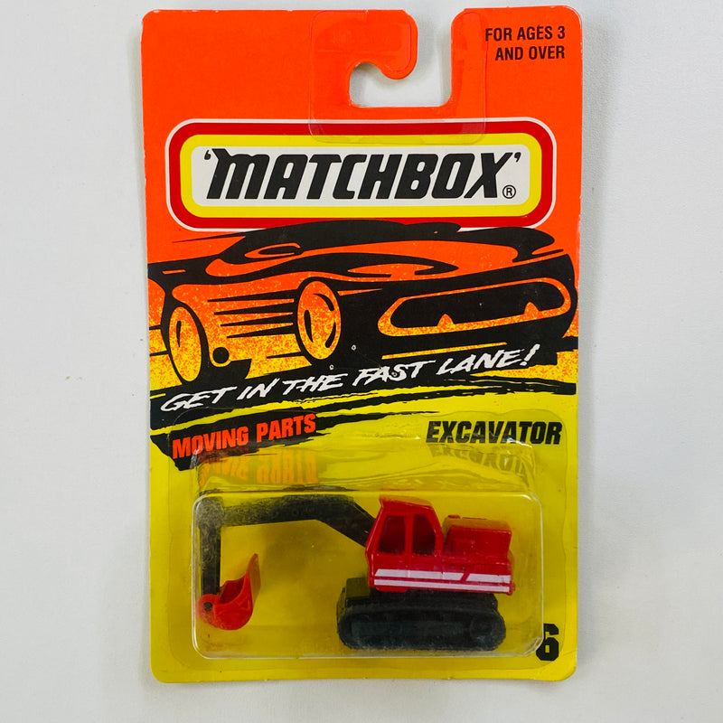 1996 Matchbox Moving Parts Excavator 6 rojo