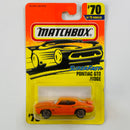 1996 Matchbox Super Fast New Model Pontiac GTO Judge 70 naranja Primera Edición
