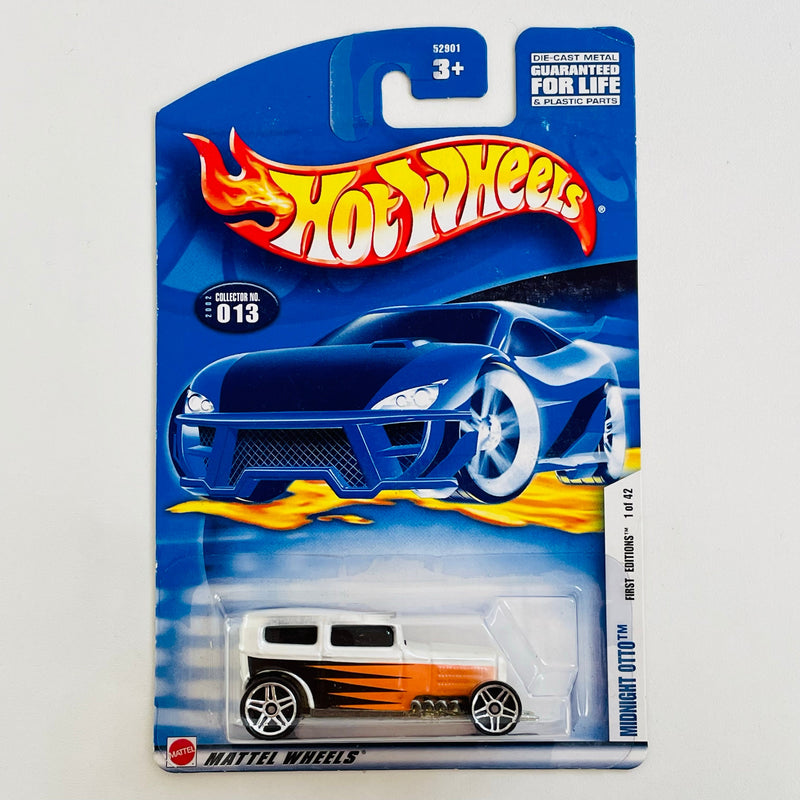 2002 Hot Wheels First Editions Midnight Otto 1932 Ford Sedan blanco PR5 base ZAMAC