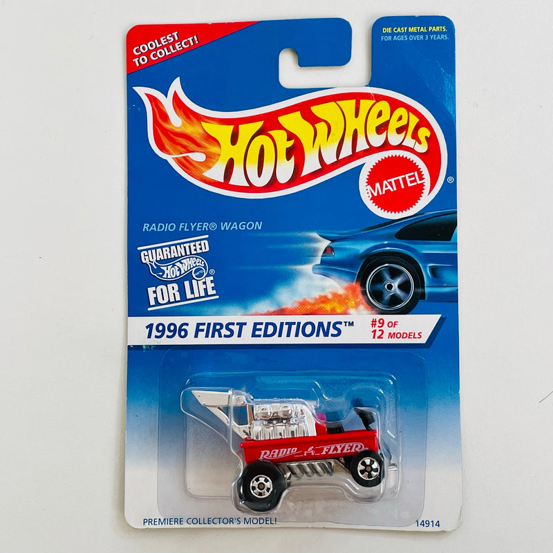 1996 Hot Wheels First Editions Radio Flyer Wagon rojo BW base ZAMAC Primera Edición