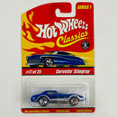2005 Hot Wheels Classics Series 1 Corvette Stingray azul spectraflame Goodyear 5SP