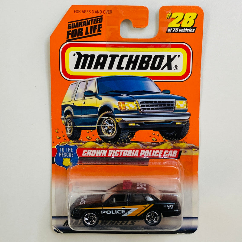 1998 Matchbox To The Rescue 1997 Ford Crown Victoria Police Car 28 negro