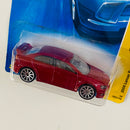 2008 Hot Wheels New Models 2008 Mitsubishi Lancer Evolution rojo metálico 10SP Primera Edición