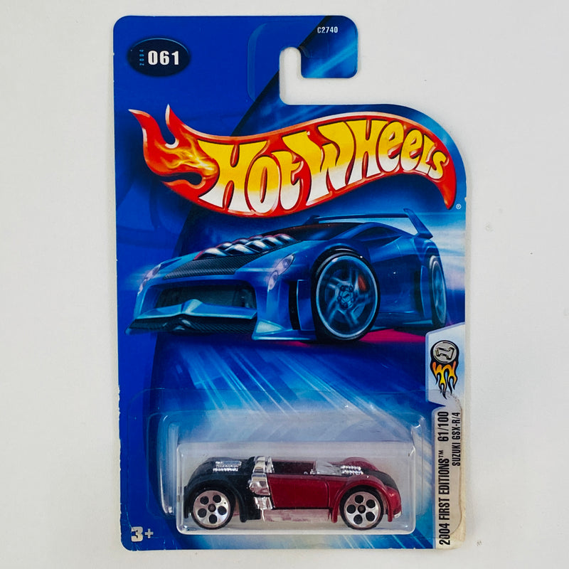 2004 Hot Wheels First Editions Suzuki GSX-R/4 rojo metálico con negro 5DOT Primera Edición