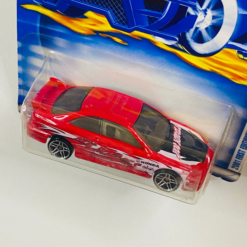 2001 Hot Wheels First Editions Honda Civic Si 027 rojo PR5 Primera Edi