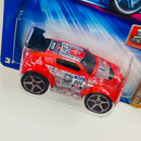 2004 Hot Wheels First Editions Tooned Mitsubishi Pajero Evolution 054 rojo 5SP Primera Edición
