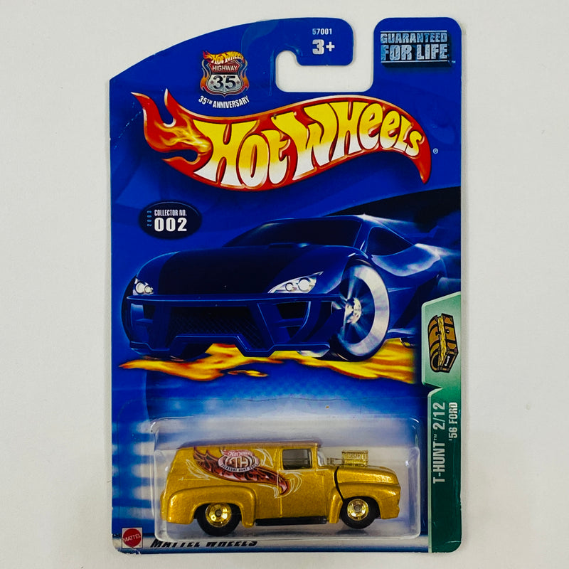2003 Hot Wheels Treasure Hunt T-Hunt 56 Ford 002 dorado metálico Llantas de Goma RR