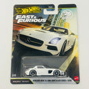 2026 Hot Wheels Premium Fast & Furious 25th Anniversary Rápidos y Furiosos Mercedes Benz SLS AMG Coupe Black Series blanco Llantas de Goma RR Primera Edición