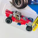 2014 Hot Wheels ERROR de FÁBRICA Off-Road Mountain Mauler rojo 6SP Primera Edición - Ensamblaje Unspun