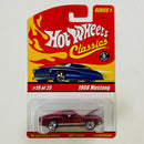 2005 Hot Wheels Classics Series 1 1968 Ford Mustang rojo spectraflame Goodyear 5SP base ZAMAC