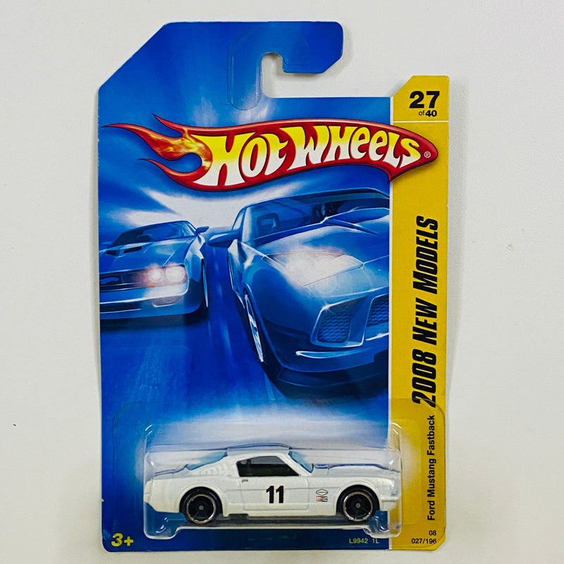 2008 Hot Wheels New Models 65 Ford Mustang 2+2 Fastback blanco OH5 Primera Edición