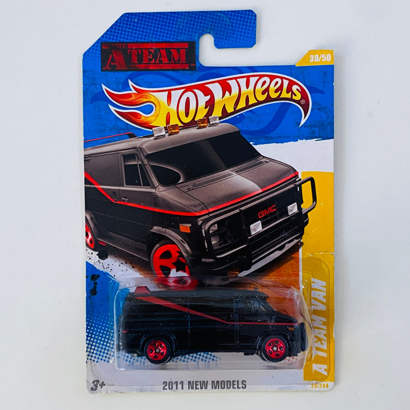 2011 Hot Wheels New Models Los Magníficos The A Team Van 1983 GMC Vandura negro 5SP Primera Edición - Detalle Burbuja