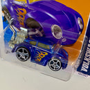 2012 Hot Wheels Heat Fleet Volkswagen Beetle azul metálico OH5 Tarjeta Europea